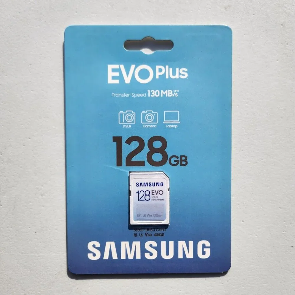 NEW Samsung Evo Plus 128 GM SD Card SDXC for DSLR Camera Laptop Accessories 130